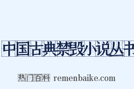 中国古典禁毁小说丛书是什么意思的图片
